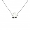 Gargantilla flor plata rodiada 1ªLey