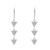 Pendientes largos plata rodiada 1ªLey triángulos con circonitas