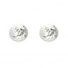 Pendientes plata rodiada 1ªley media bola tallada