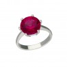 Anillo plata 1ªLey con piedra color rubí