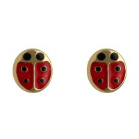 Pendientes mariquita 6mm oro amarillo 18Ktes
