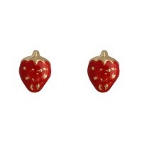 Pendientes fresas oro amarillo 18Ktes