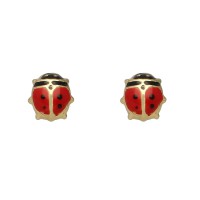 Pendientes mariquita forrados 6mm oro amarillo 18Ktes