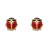 Pendientes mariquita forrados 7mm oro 18Ktes