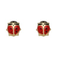 Pendientes mariquita forrados 7mm oro amarillo 18Ktes