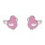 Pendientes pajarito plata 1ªLey con esmalte rosa
