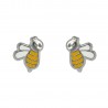 Pendientes abeja plata 1ªLey con esmalte amarillo