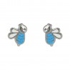 Pendientes abeja plata 1ªLey con esmalte azul