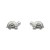 Pendientes tortuga oro blanco 18Ktes con circonita