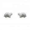 Pendientes tortuga oro blanco 18Ktes con circonita