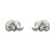 Pendientes elefante oro blanco 18Ktes con circonita