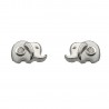 Pendientes elefante oro blanco 18Ktes con circonita
