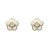 Pendientes oro amarillo 18Ktes flor con adorno y circonita
