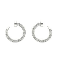 Pendientes plata rodiada diseño clavo con circonitas