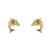 Pendientes delfines oro amarillo 18Ktes con circonita