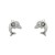 Pendientes delfines oro blanco 18Ktes con circonita