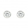 Pendientes plata chatón 6mm con circonita