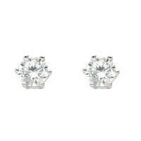 Pendientes plata 5mm garra con seis patillas y circonita