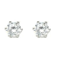 Pendientes plata garra 7mm con seis patillas y circonita