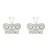 Pendientes corona plata rodiada con circonitas