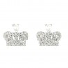 Pendientes corona plata rodiada con circonitas