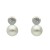 Pendientes plata 1ªLey con chatón con circonita y perla