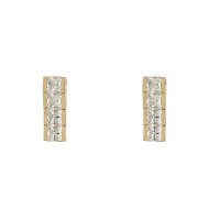 Pendientes oro 18Ktes barrita con circonitas