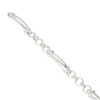 Pulsera plata 1ªLey barras combinada