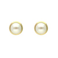 Pendientes perla cultivada 9,5mm oro amarillo 18Ktes