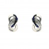 Pendientes oro blanco 18Ktes con zafiros y circonitas