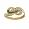 Anillo oro 18Ktes con esmeraldas y circonitas