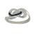 Anillo oro blanco 18Ktes con zafiros y circonitas