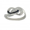 Anillo oro blanco 18Ktes con zafiros y circonitas