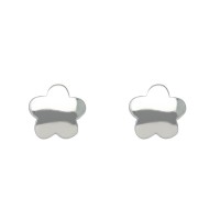 Pendientes flor plata rodiada 1ªLey