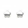 Pendientes flor plata rodiada 1ªLey
