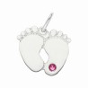 Colgante pies con piedra rosa plata de Ley