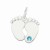 Colgante pies con piedra azul plata de Ley