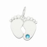 Colgante pies con piedra azul plata de Ley