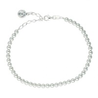 Pulsera plata 1ªLey bolitas 4mm