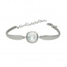 Pulsera plata semirígida con Swarovski blanco