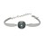 Pulsera plata semirígida con Swarovski gris oscuro