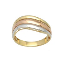 Sortija onda tricolor oro 18Ktes