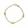 Pulsera bebé con ositos oro amarillo 18Ktes