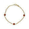 Pulsera bebé con mariquitas oro amarillo 18Ktes