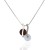 Colgante con cadena AS&AS en plata rodiada con cuarzo amatista y celeste