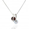 Colgante con cadena AS&AS en plata rodiada con cuarzo amatista y celeste