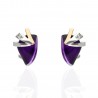 Pendientes AS&AS en plata rodiada con cuarzo amatista y circonitas