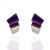 Pendientes AS&AS en plata rodiada con cuarzo amatista y piedras color rubí