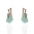 Pendientes AS&AS en plata rodiada con cuarzo turquesa y circonitas