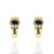 Pendientes oro amarillo 18Ktes con orla de circonitas y zafiro